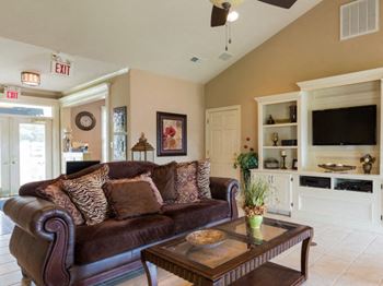 Sofa and tv in club room